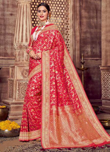 Red Colour Exclusive Festive Wear Silk With Rolex Zari Rich Pallu Saree Collection NS-06